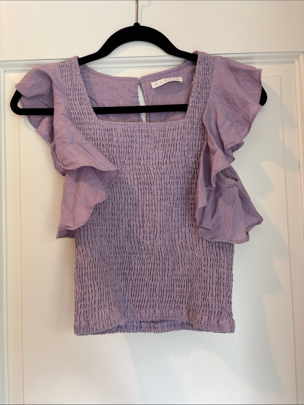 Super cute Lavender Smocked Ruffle Tank (potentially part of set), Size S